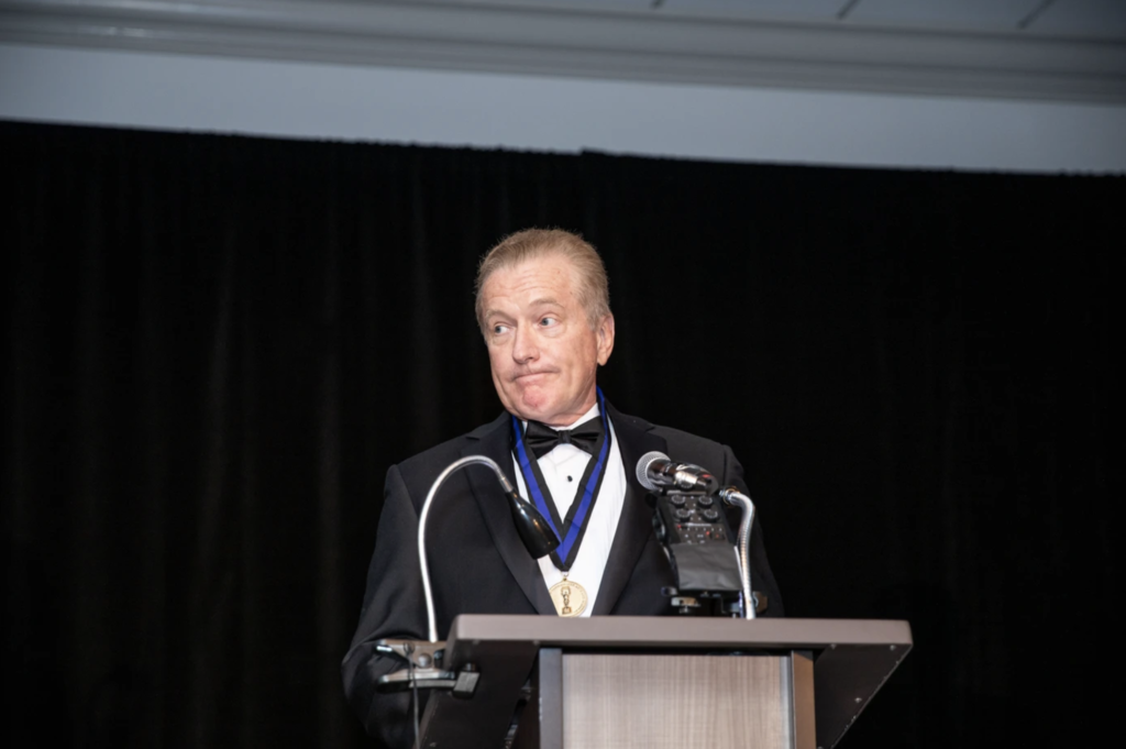 Dr. Drew Richardson, PADI CEO and President, gives a speech at the NOGI Awards